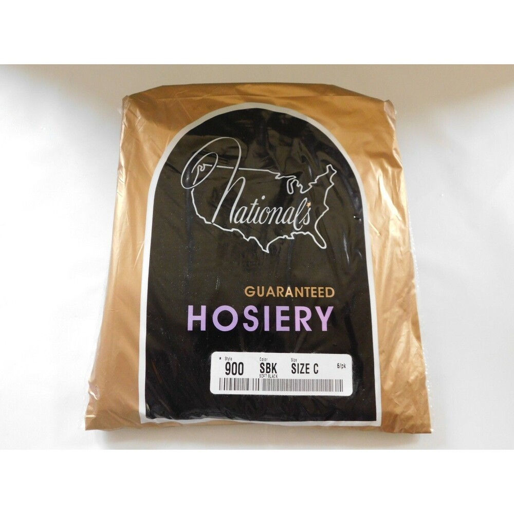 6 National's Guaranteed Hosiery Vintage 50s 60s Pantyhose Stocking Soft Black